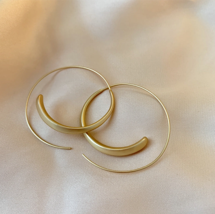 Oversized Curved Hoop Earrings