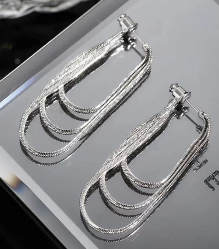 Elegant Soft Chain Tassel Earrings