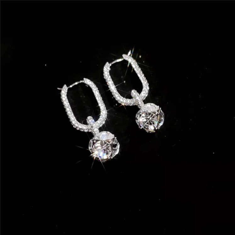 Brilliant Diamond Orb Earrings