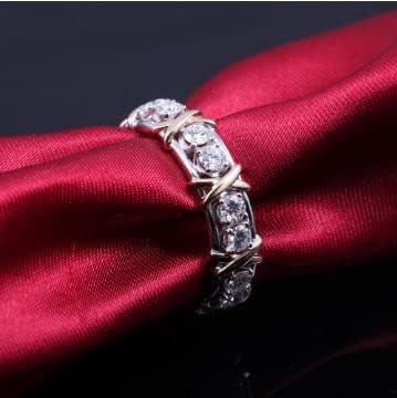S925 Sterling Silver Moissanite Cross Full Diamond Ring