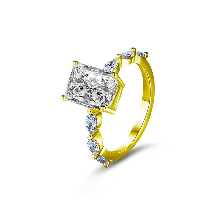 Elegant Cushion Cut Sterling Silver Engagement Ring