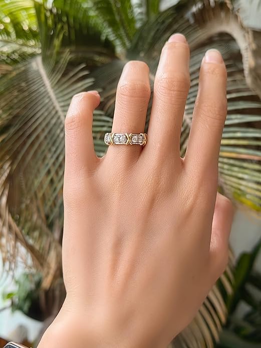 S925 Sterling Silver Moissanite Cross Full Diamond Ring