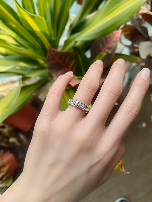 S925 Sterling Silver Moissanite Cross Full Diamond Ring