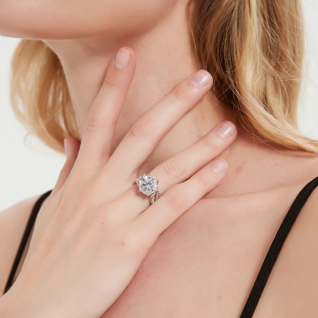 Eternity’s Echo – S925 sterling silver Triple Row Diamond Statement Ring