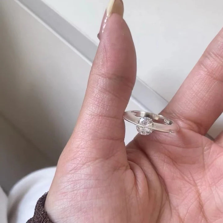 Sterling Silver Orbiting Planet Ring