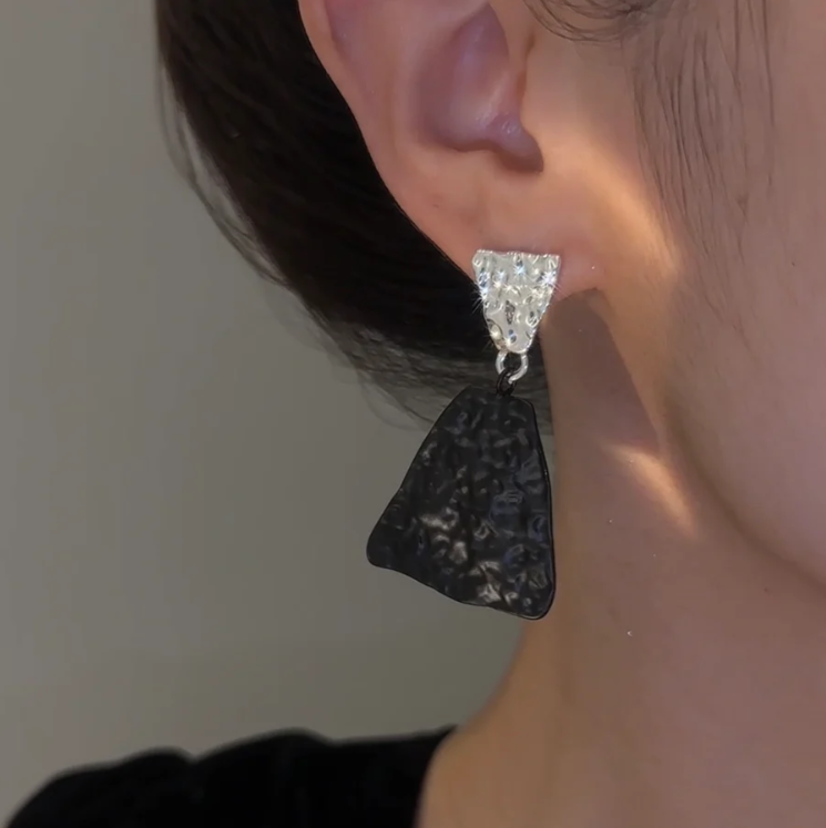 Black & White Colorblock Statement Earrings