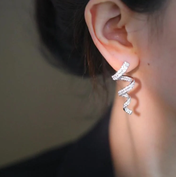 Elegant Wave Line Designer Earrings