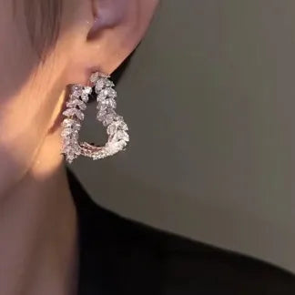 Wheat Ears Cross Heart Earrings