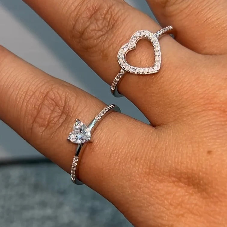 Perfect Match Sterling Silver Ring Set – Wear Together or Separate