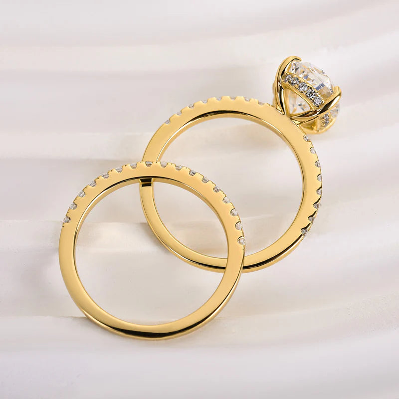 4.0 Carat Oval Cut Wedding Ring Set Receive a Free Band Ring