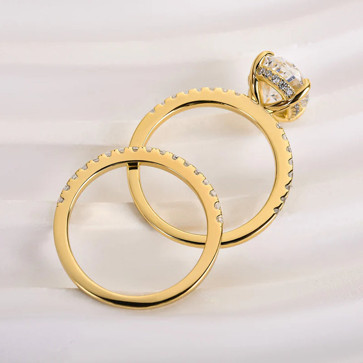 4.0 Carat Oval Cut Wedding Ring Set Receive a Free Band Ring