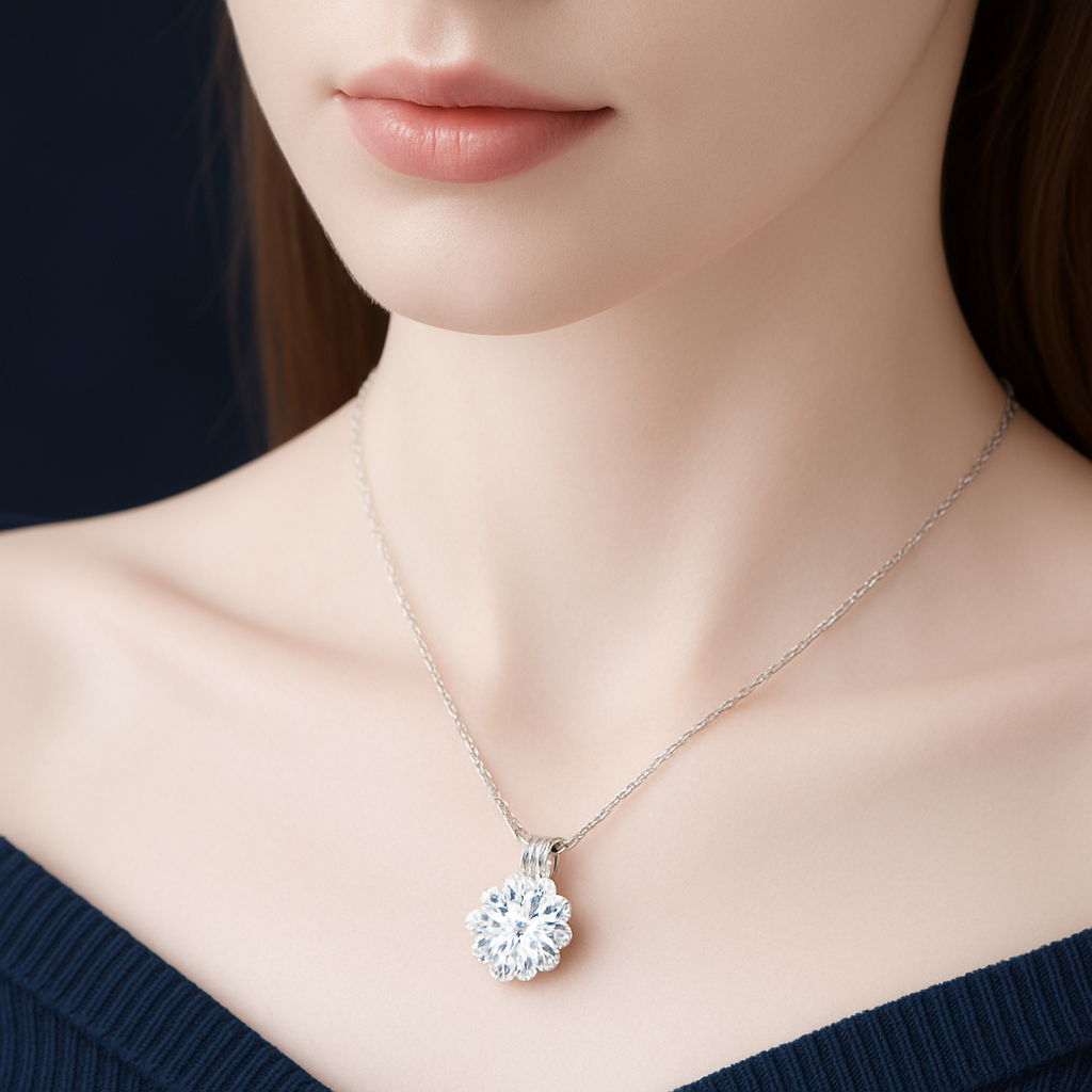 Radiant Sunflower S925 Sterling Silver Pendant Necklace