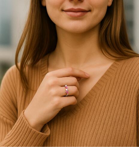 For Self - I Am Enough Pink Diamond Ring
