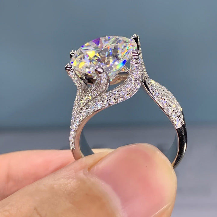 Eternity’s Echo – S925 sterling silver Triple Row Diamond Statement Ring