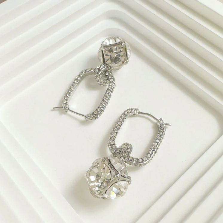 Brilliant Diamond Orb Earrings