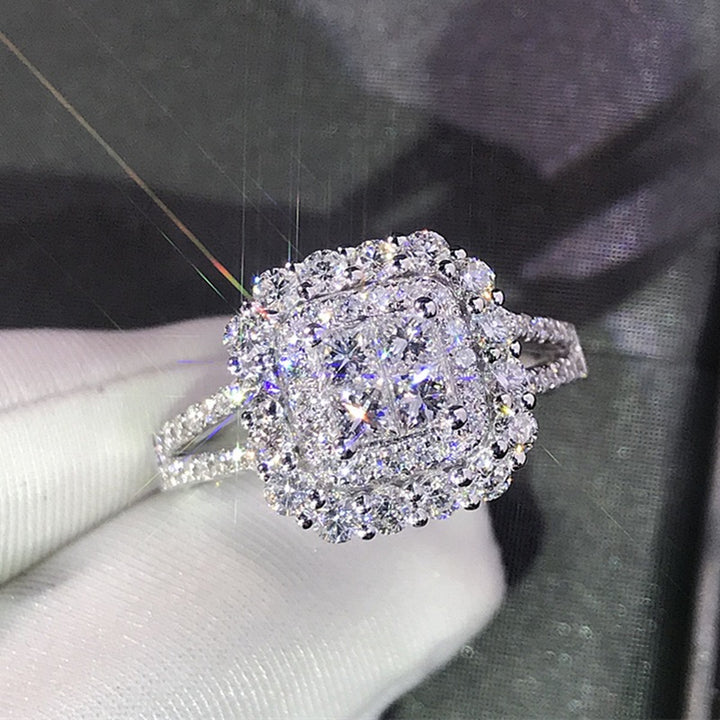 Romantic 7.0Ct Cushion Cut Three-Stone Ring