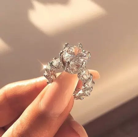 Timeless Marquise Floral Ring – Dainty & Stackable Sterling Silver Band