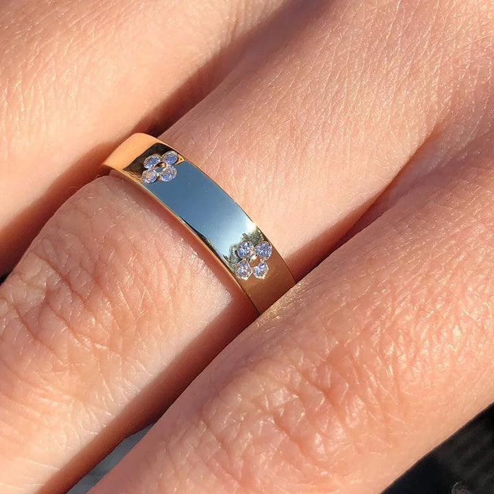 Vintage Radiant Cut Sterling Silver Bridal Set in Gold-Tone