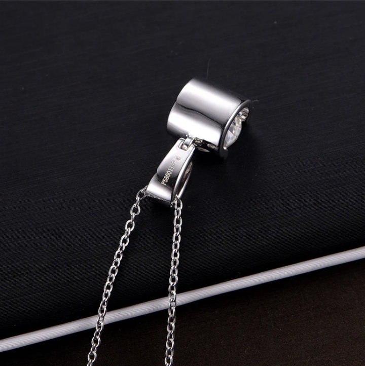 Silver Double Row Moissanite Bull Head Necklace
