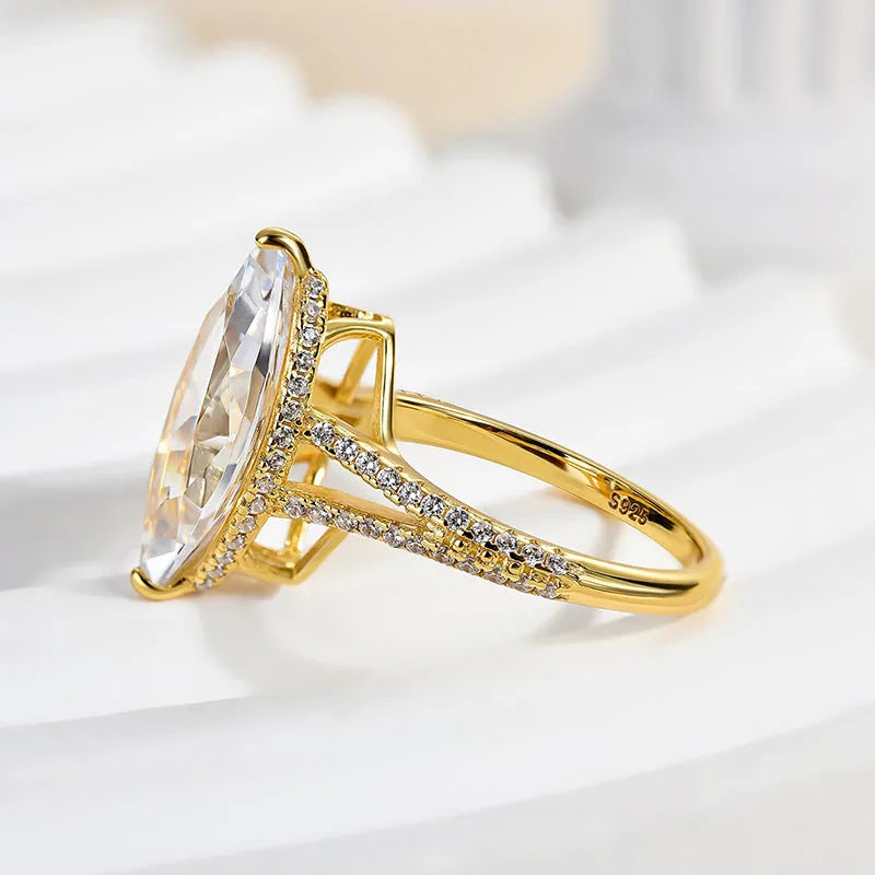 Exquisite Split Shank 4.0Ct Marquise Cut Engagement Ring