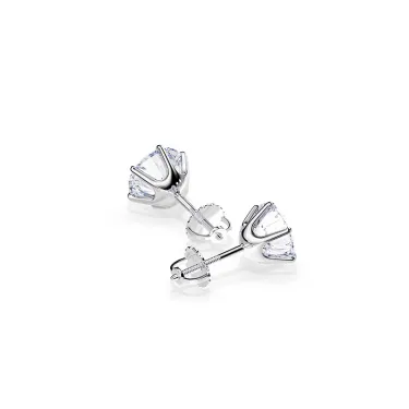 Six Prong Screw Back Moissanite Earrings
