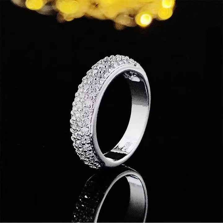 Full Diamond Micro-Pavé Square Ring Set – Luxe and Fashionable