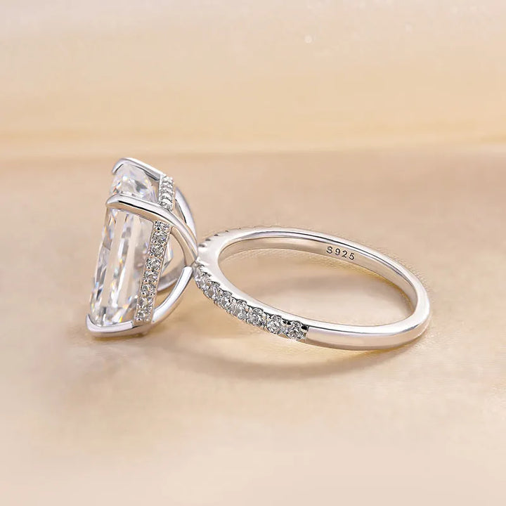 Elegant Radiant-Cut Simulated Diamond Engagement Ring for Women