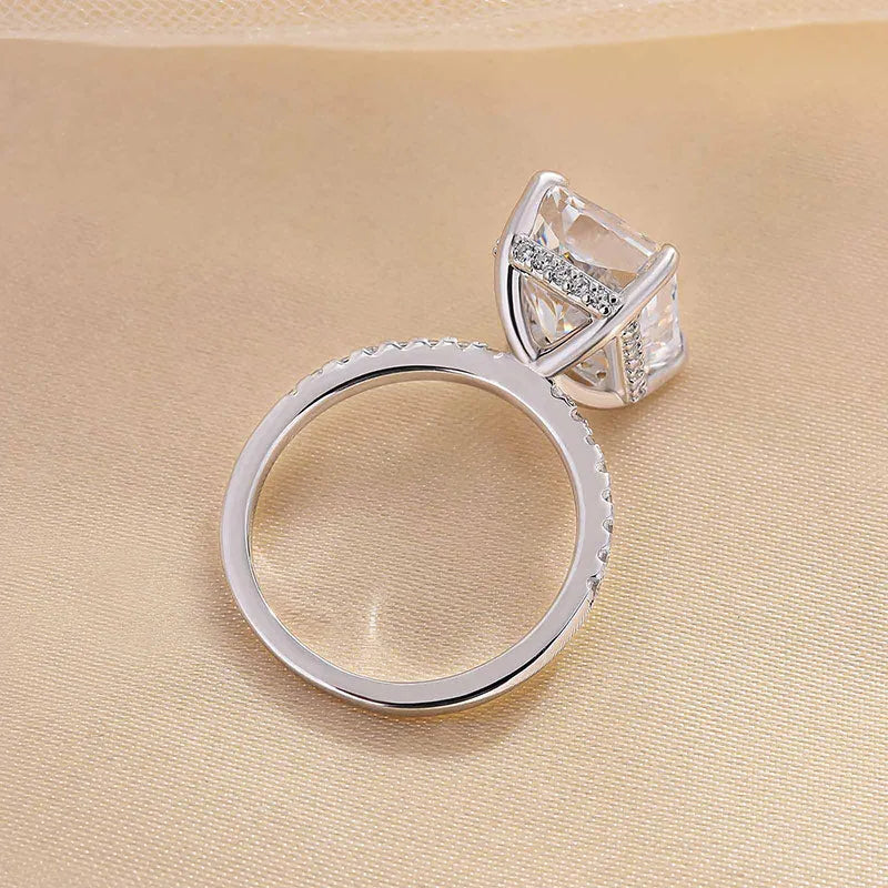 Elegant Radiant-Cut Simulated Diamond Engagement Ring for Women