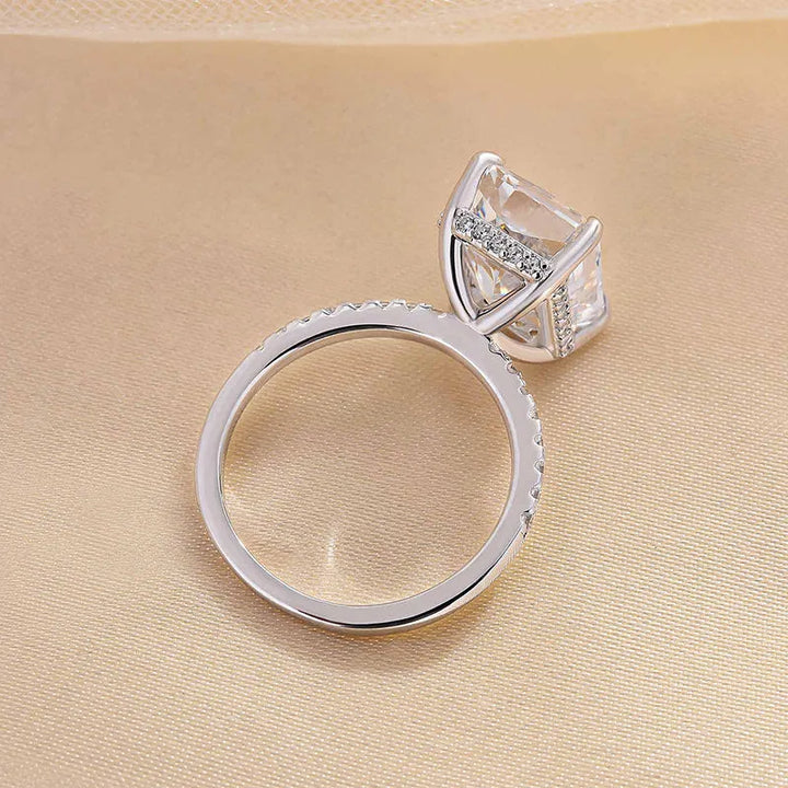 Elegant Radiant-Cut Simulated Diamond Engagement Ring for Women