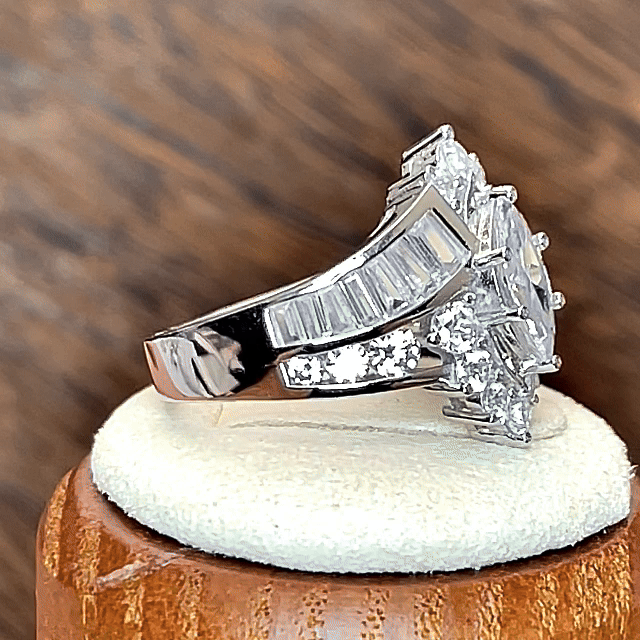 s925 sterling silver Sterling Silver Marquise CZ Engagement Ring