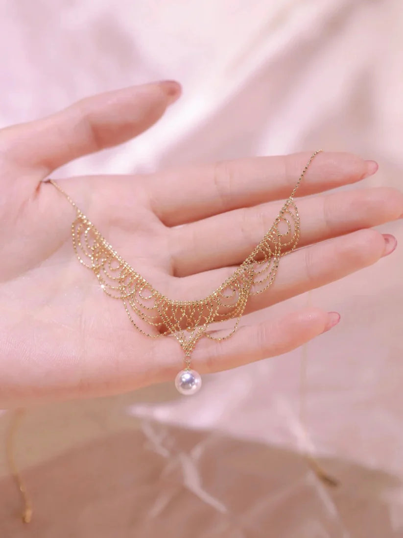 Romantic Pearl Choker Necklace