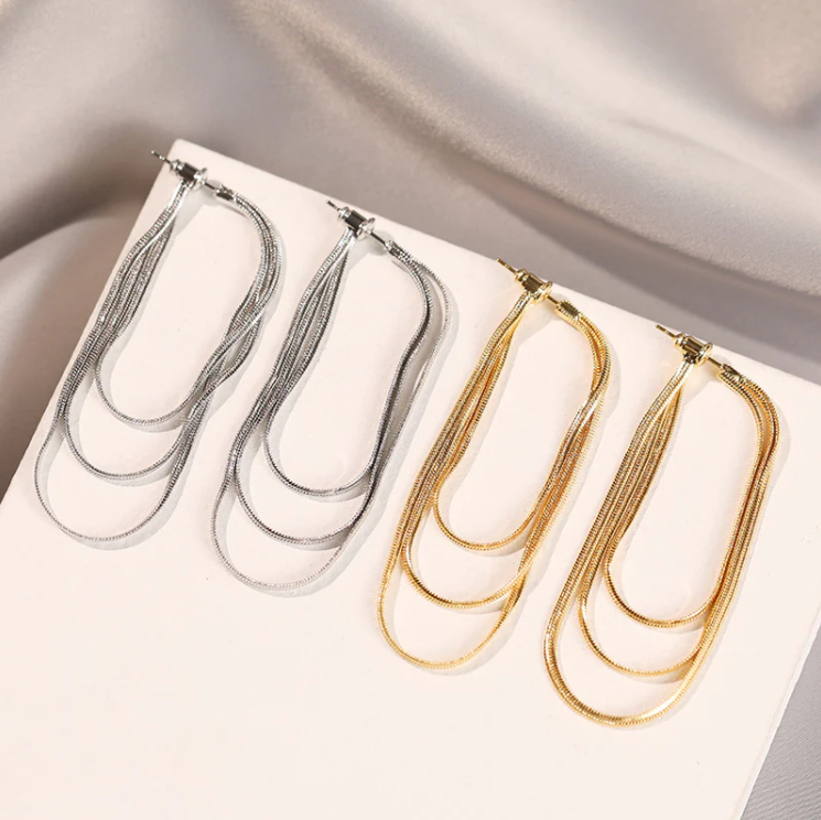 Elegant Soft Chain Tassel Earrings