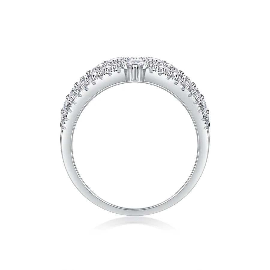 Moissanite Eternity Ring – Platinum-Plated Fine Jewelry