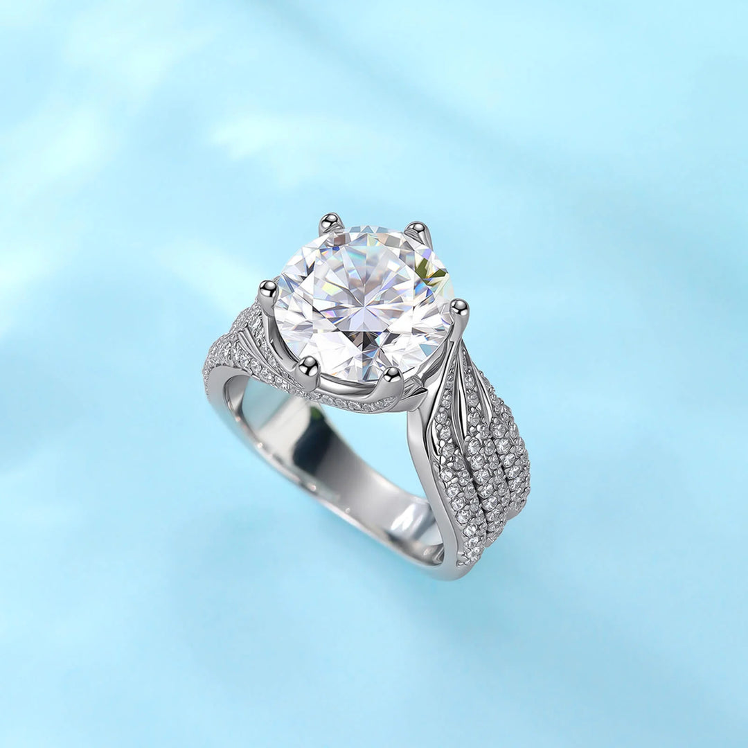 Eternity’s Echo – S925 sterling silver Triple Row Diamond Statement Ring