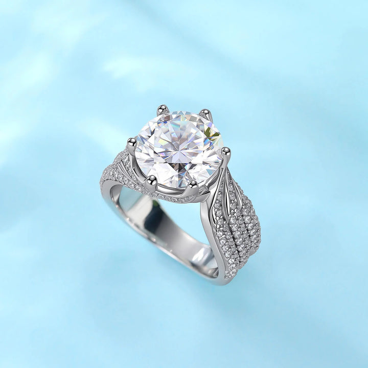 Eternity’s Echo – S925 sterling silver Triple Row Diamond Statement Ring