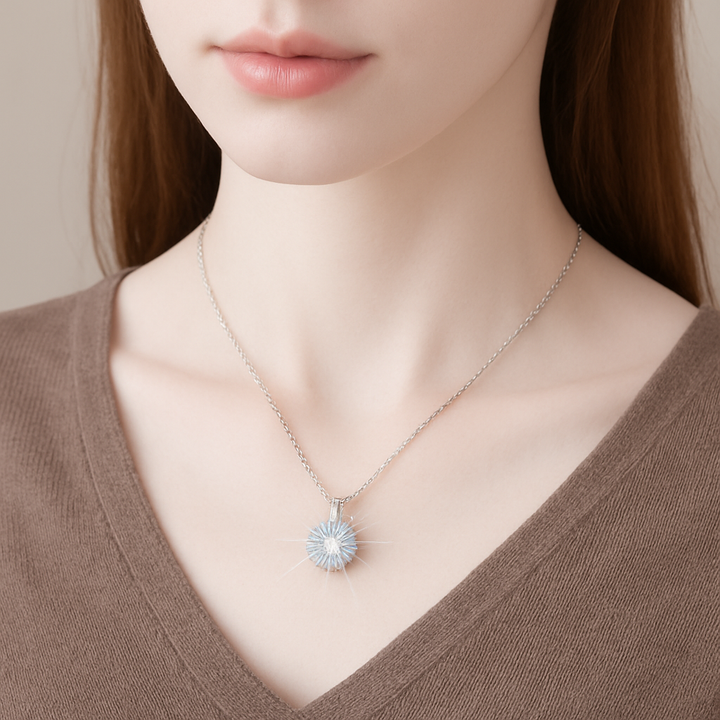 Radiant Sunflower S925 Sterling Silver Pendant Necklace