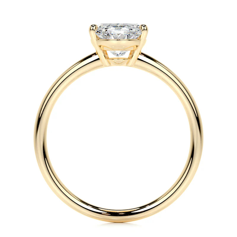 S925 oval single diamond ring