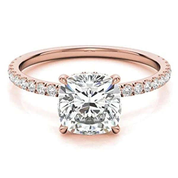 Sparkling Solitaire Cushion Cut Engagement Ring in Sterling Silver