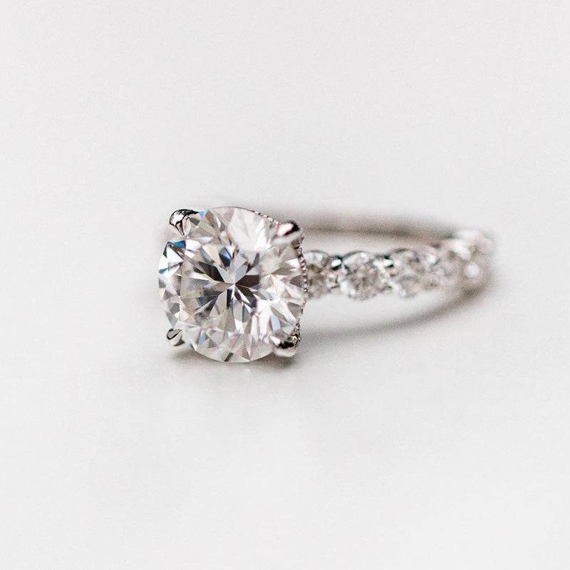 Elegant Round Cut Wedding Set For Women In Sterling Silver