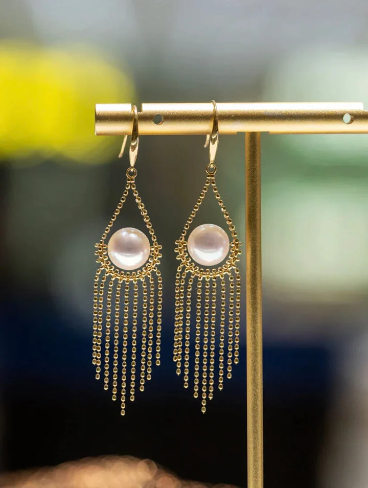 Romantic Pearl Drop Necklace – Adjustable Layered Gold Chain