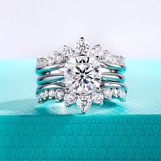 4.52CT Moissanite Bridal Set, 925 Silver Engagement Ring