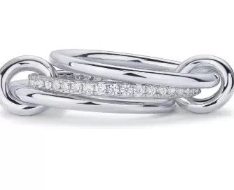 Stackable Cube Ring – High Gloss Gold & Silver Dual-Tone