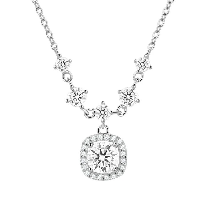 Sugar Cube Moissanite Necklace