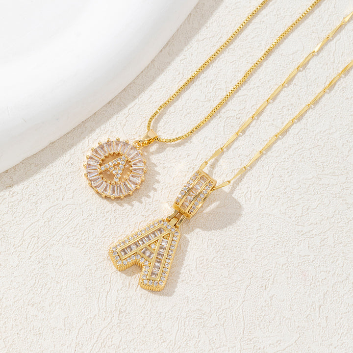 Charming Initial Letter Pendant Necklaces