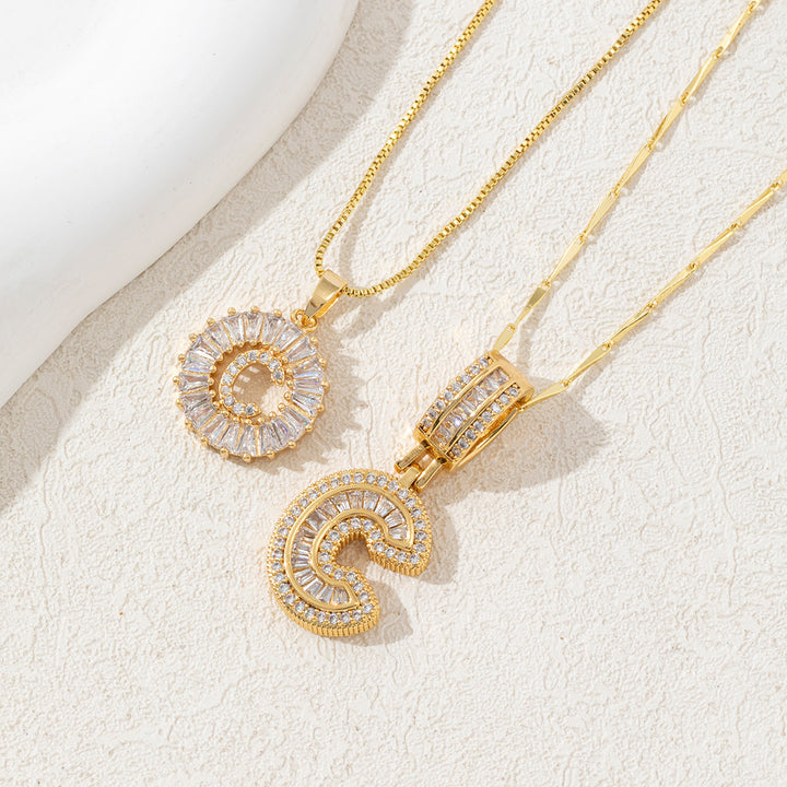 Charming Initial Letter Pendant Necklaces