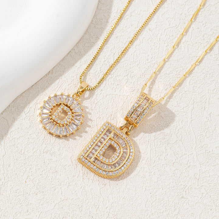 Charming Initial Letter Pendant Necklaces