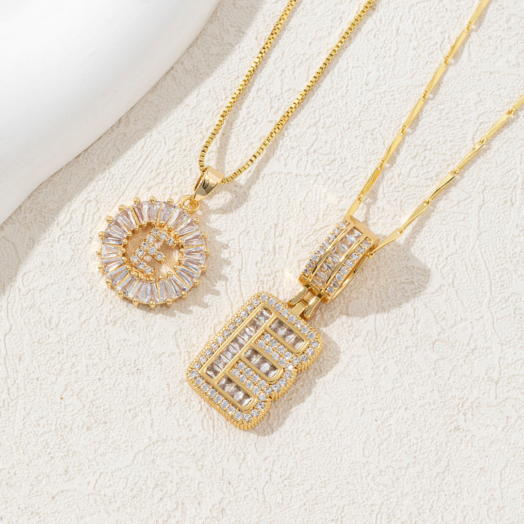 Charming Initial Letter Pendant Necklaces
