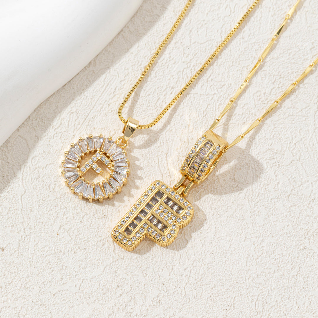 Charming Initial Letter Pendant Necklaces