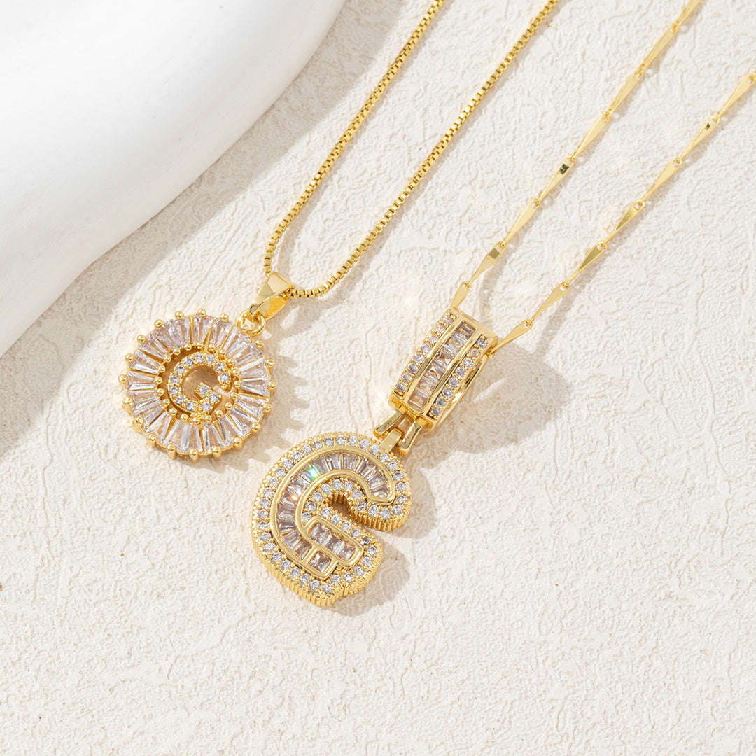 Charming Initial Letter Pendant Necklaces