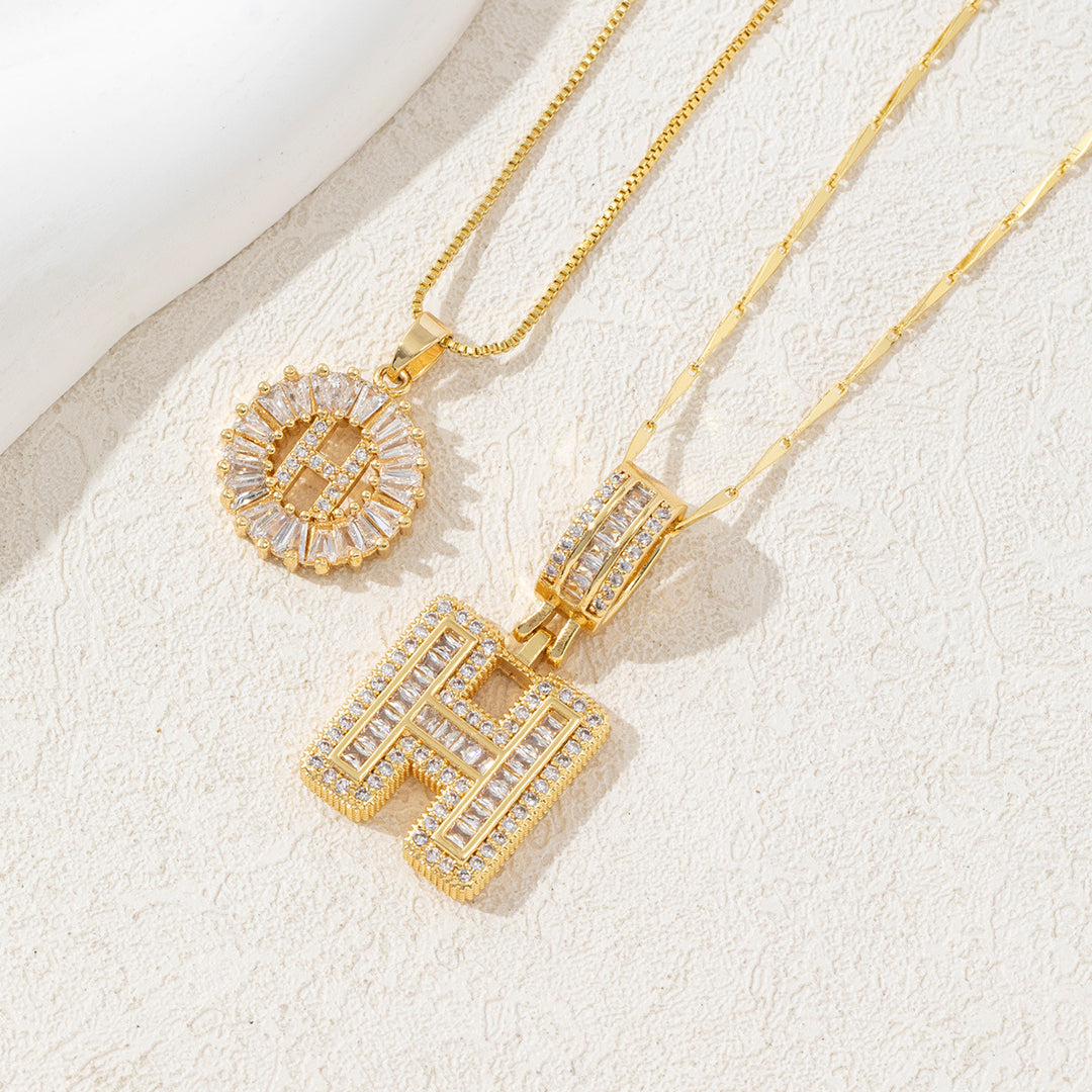 Charming Initial Letter Pendant Necklaces